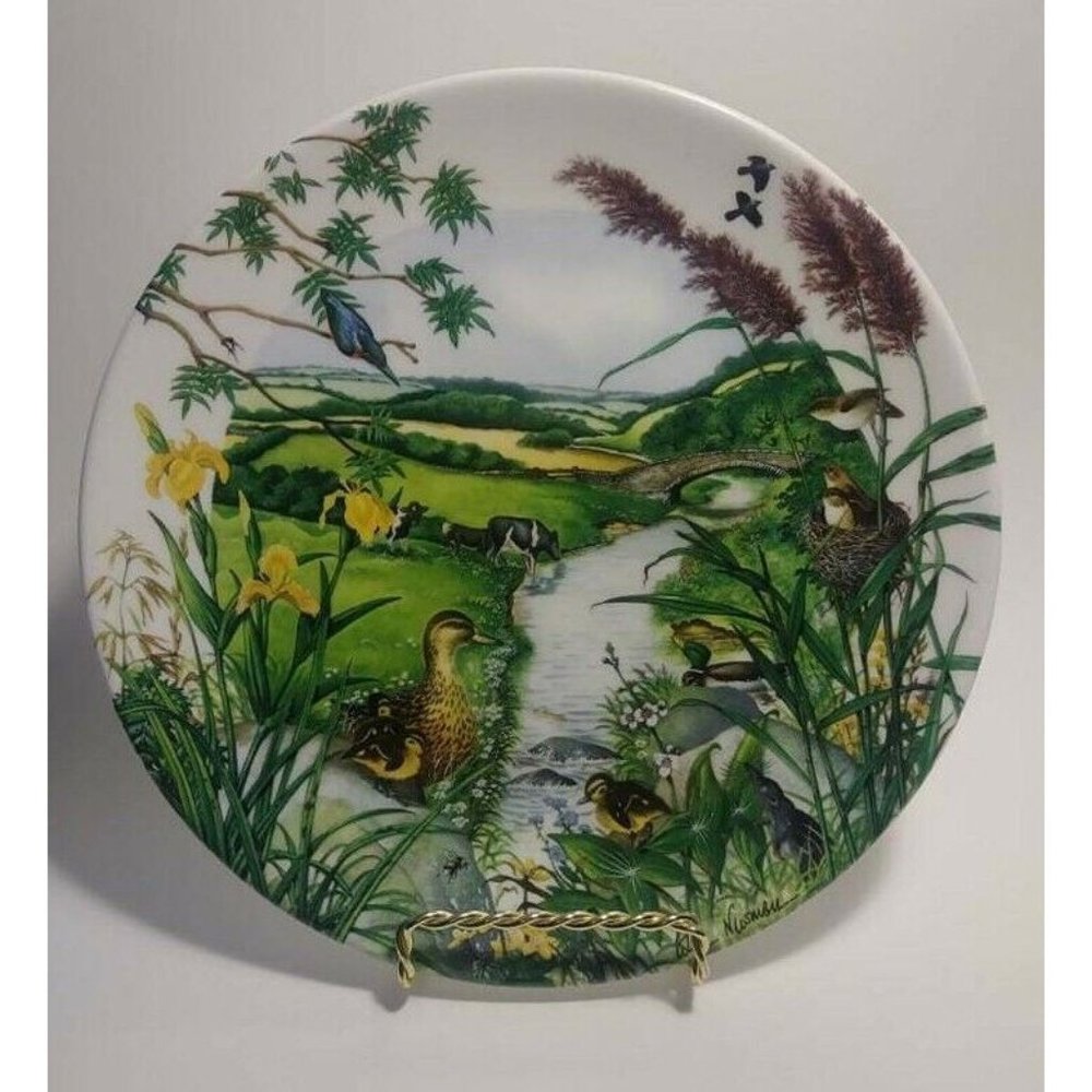 The Meandering Stream by Colin Newman  Plate 1987 Limited Edition w/ Ducks